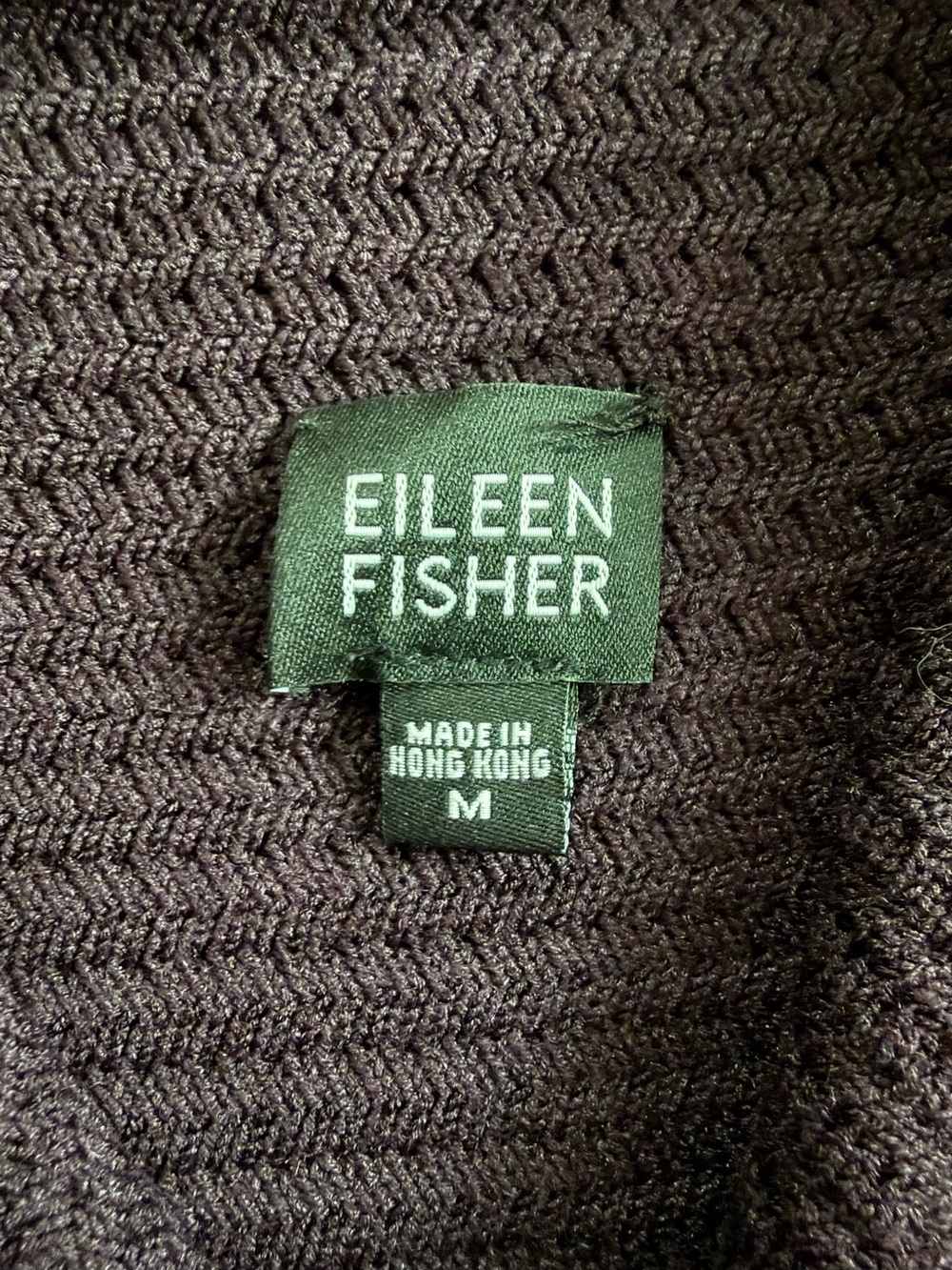 Eileen Fisher 100% Silk Textured Draped Cardigan | Eggplant Purple | Size M - Picture 4 of 8